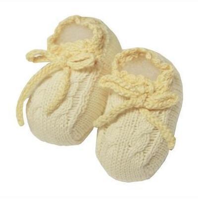 Ecru Knit Booties - Little Threads Inc. Children's Clothing