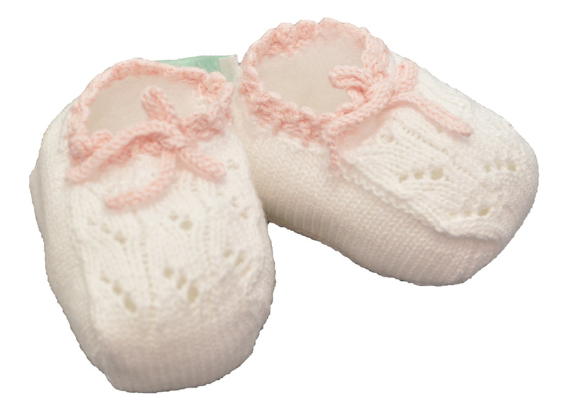 Pink Knit Booties - Little Threads Inc. Children's Clothing