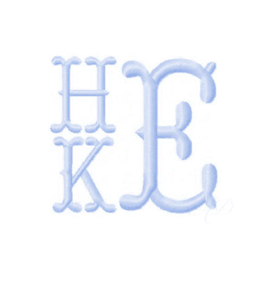 Cowboy fishtail 3 letter monogram - Little Threads Inc. Children's Clothing