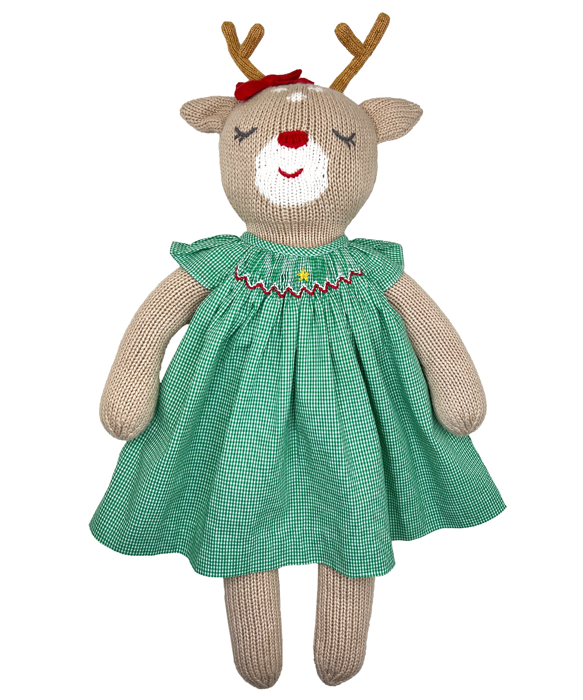 Reindeer with dress Knit Doll - Little Threads Inc. Children's Clothing