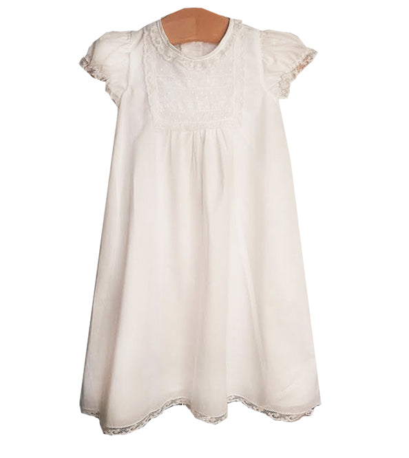 White batiste Baby Girl daygown with bonnet - Little Threads Inc. Children's Clothing