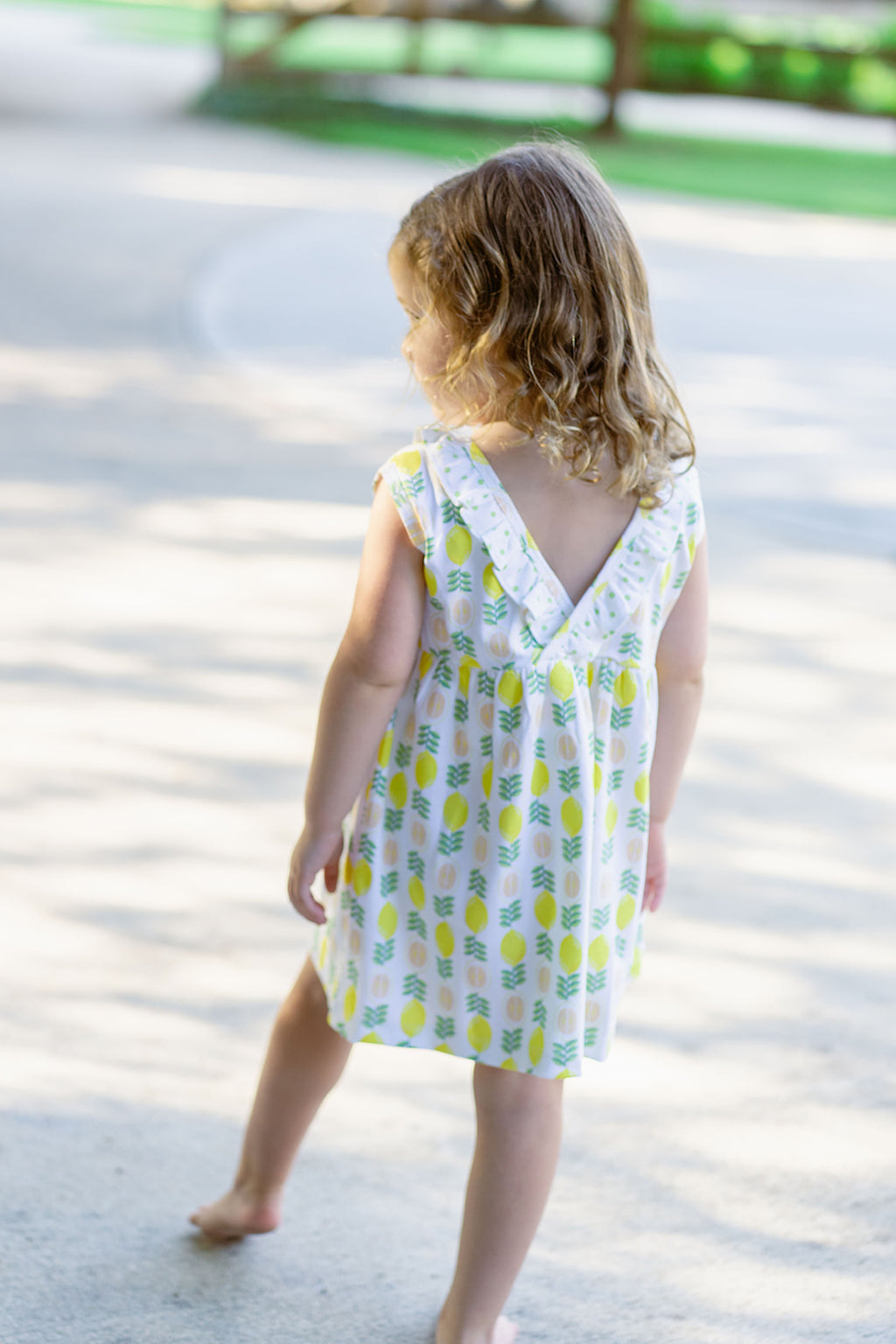 Girl's "Lemonade Stand" pima print dress - Little Threads Inc. Children's Clothing