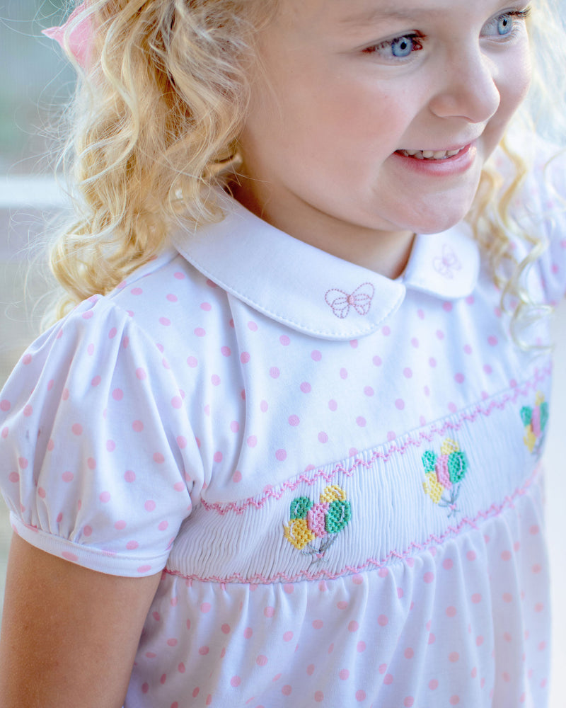 Girl's Smocked "Birthday" Dress - Little Threads Inc. Children's Clothing
