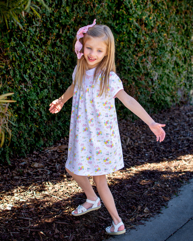 Girl's "Birthday" Pima Dress - Little Threads Inc. Children's Clothing