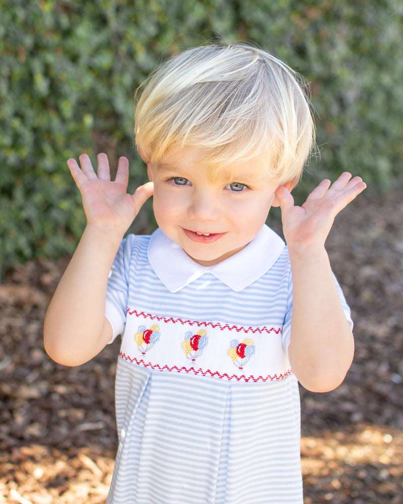 Baby boy's "Birthday" Pima Cotton Romper - Little Threads Inc. Children's Clothing