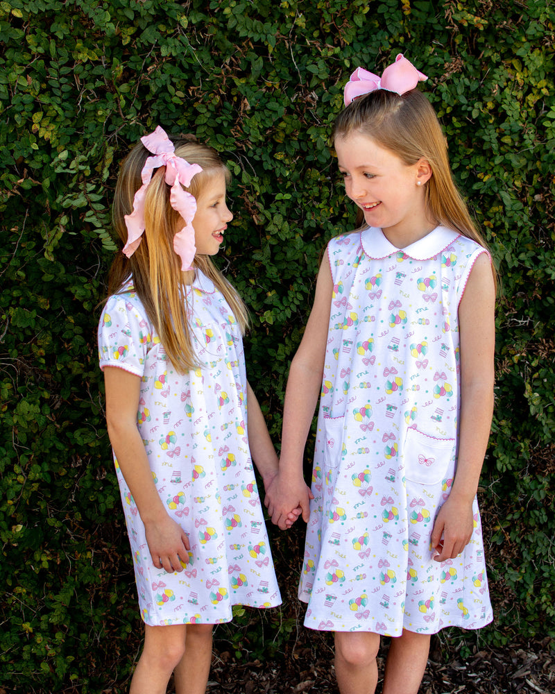 Girl's Pima Birthday A Line Dress - Little Threads Inc. Children's Clothing