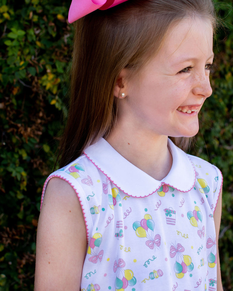 Girl's Pima Birthday A Line Dress - Little Threads Inc. Children's Clothing