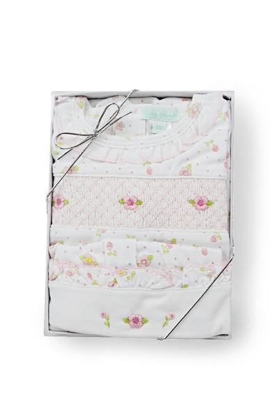 Roses Print Smocked Gift Set (2 pieces) - Little Threads Inc. Children's Clothing