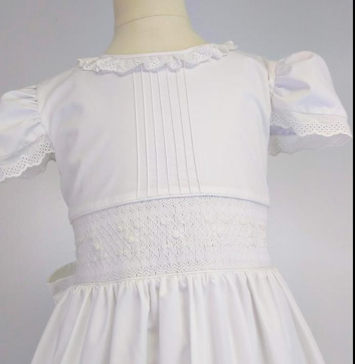 Hand Smocked First Communion Dress - Little Threads Inc. Children's Clothing