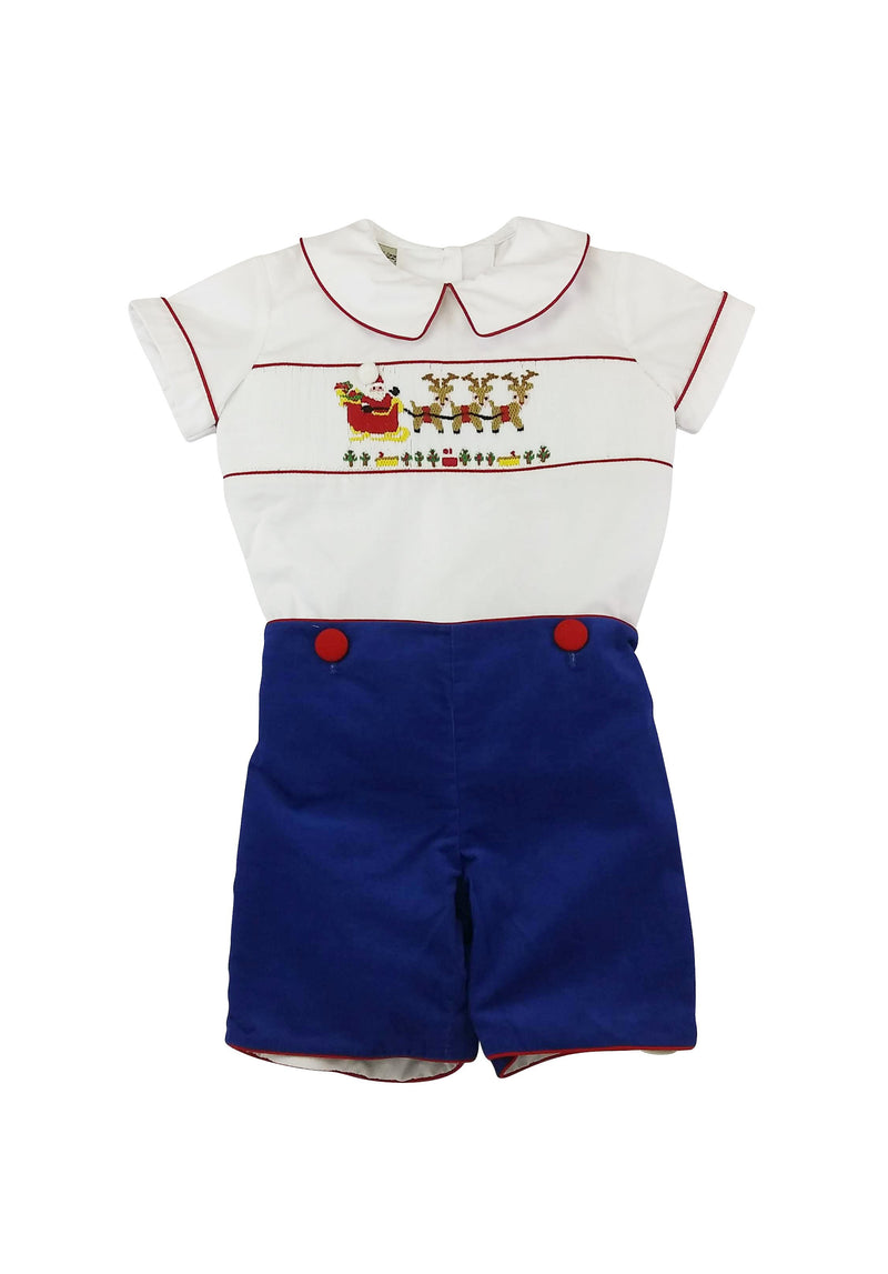 Santa On The Way Boy's Short Set - Little Threads Inc. Children's Clothing