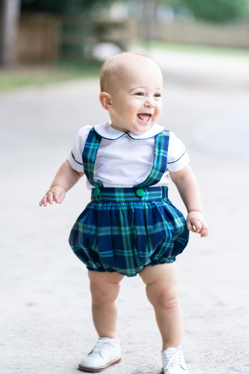 Baby's "Sienna & Luca" Plaid Diaper And Shirt Set - Little Threads Inc. Children's Clothing