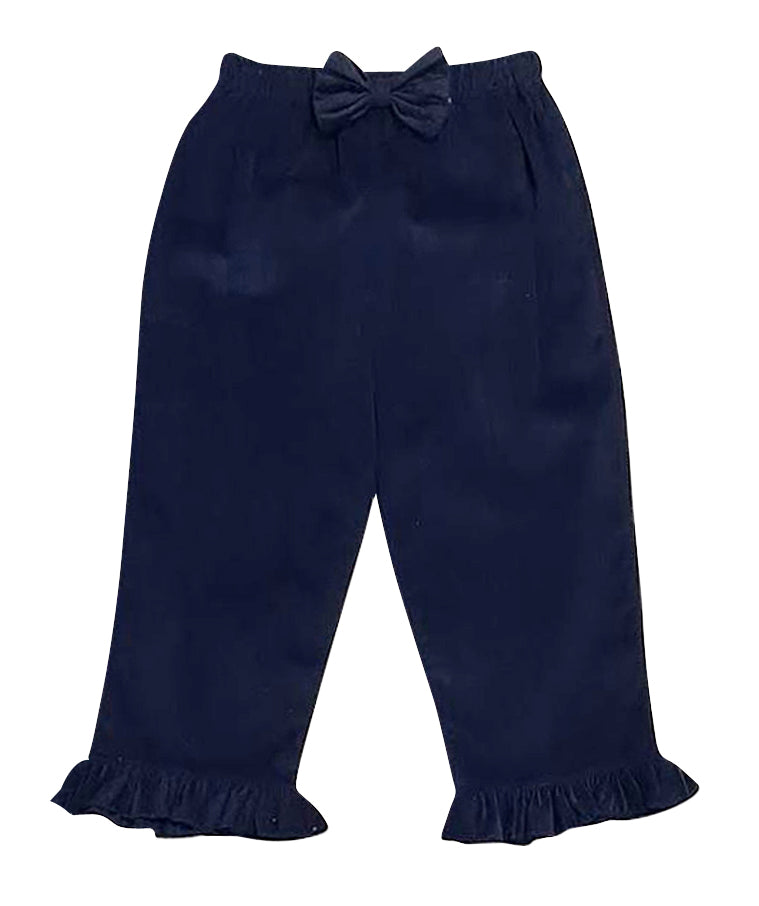 Girl's Navy Corduroy Pants - Little Threads Inc. Children's Clothing
