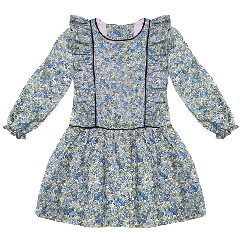 Sienna, Drop Waist Ruffle Girl's Dress - Little Threads Inc. Children's Clothing