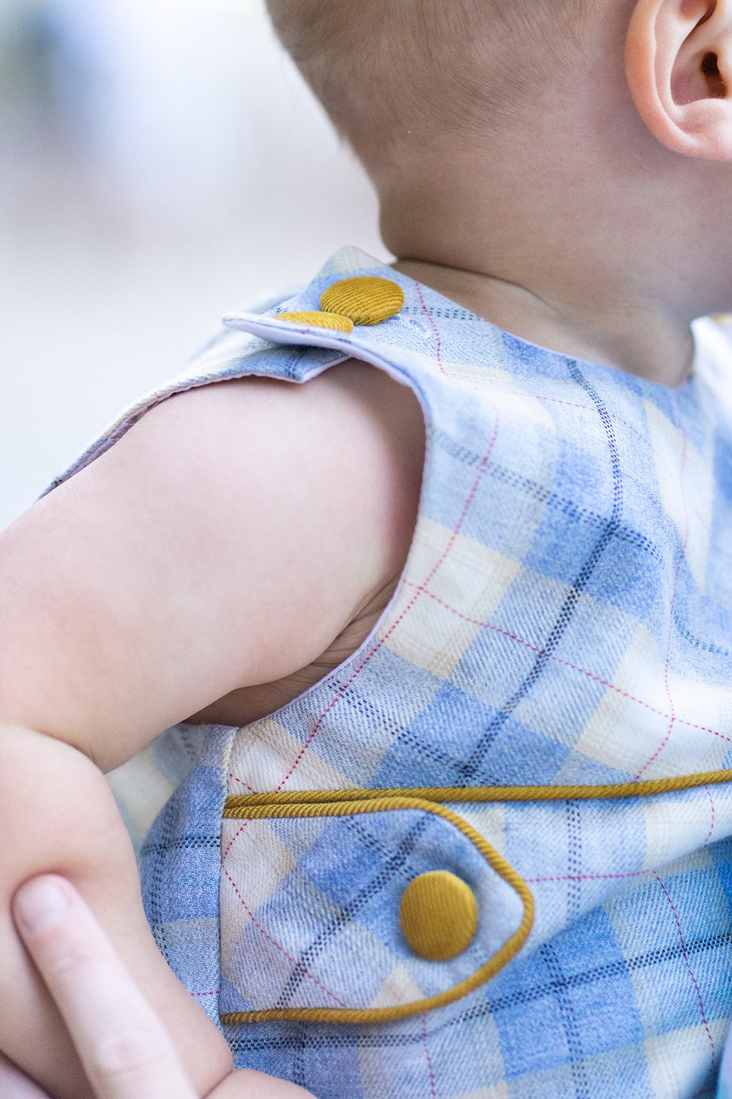 Leo Viella plaid boy's overall. - Little Threads Inc. Children's Clothing