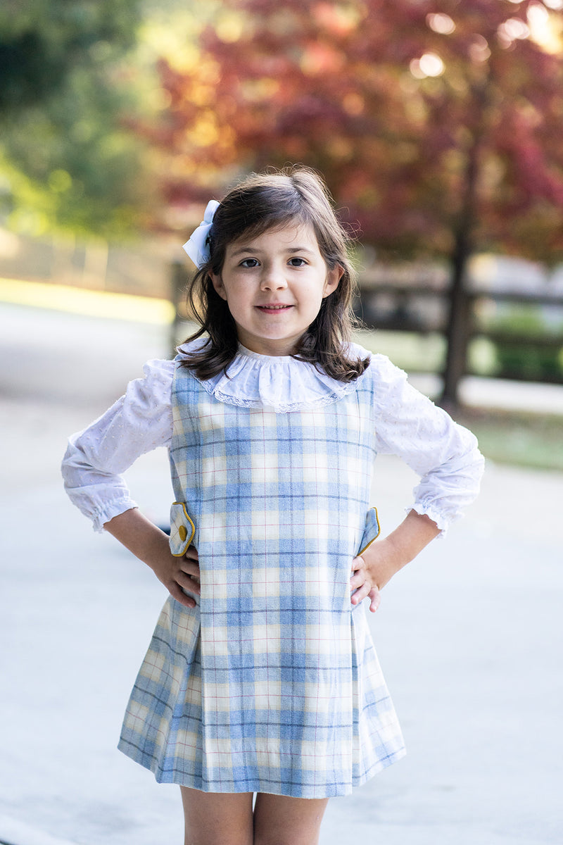 Leo & Lola Plaid viella Girl's Jumper - Little Threads Inc. Children's Clothing