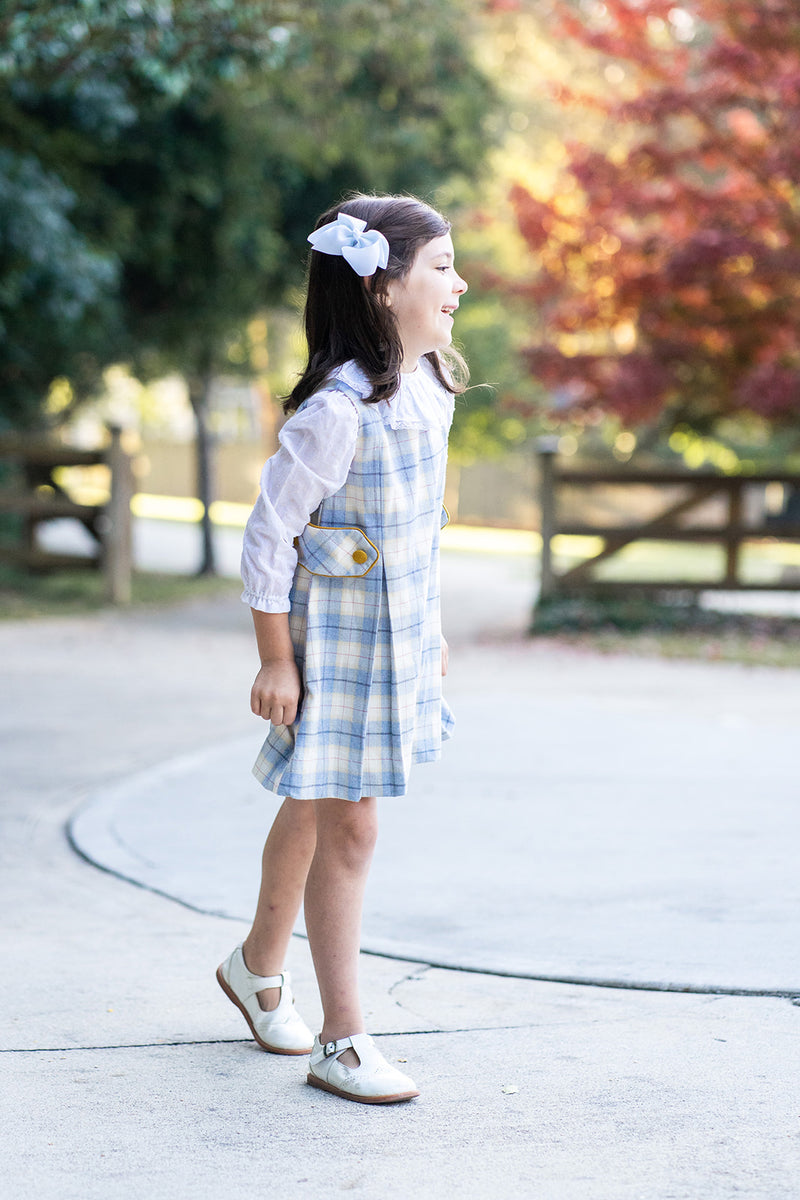 Leo & Lola Plaid viella Girl's Jumper - Little Threads Inc. Children's Clothing
