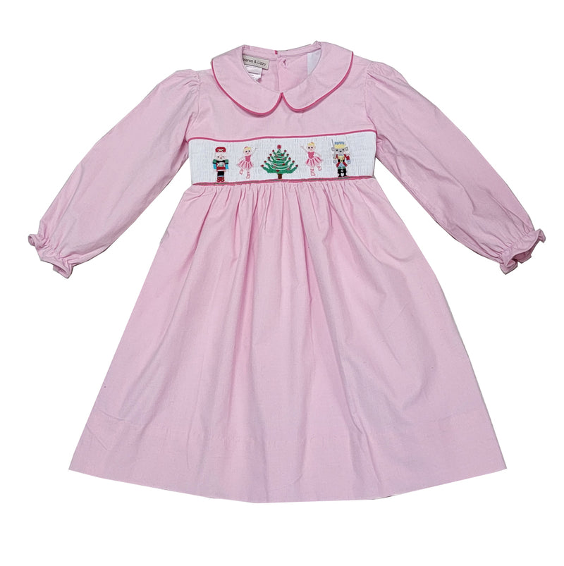 Girls Nutcracker ligh pink long sleeve dress - Little Threads Inc. Children's Clothing