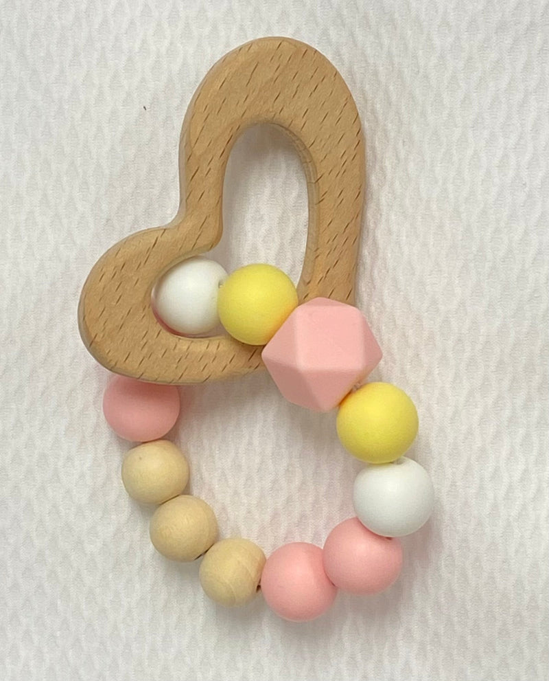 Heart Wooden baby rattle. - Little Threads Inc. Children's Clothing