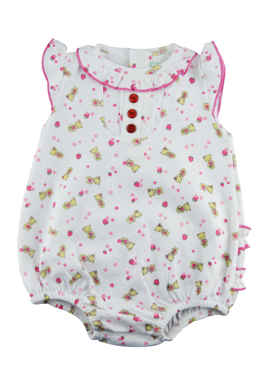 Baby Girl's Berry Bear Button Onesie - Little Threads Inc. Children's Clothing