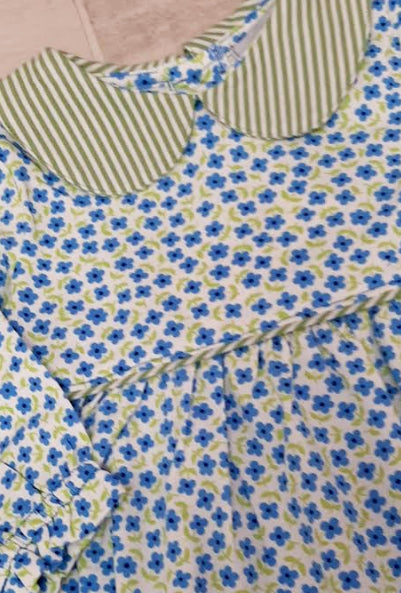 Blue Knit floral Girls Dress - Little Threads Inc. Children's Clothing