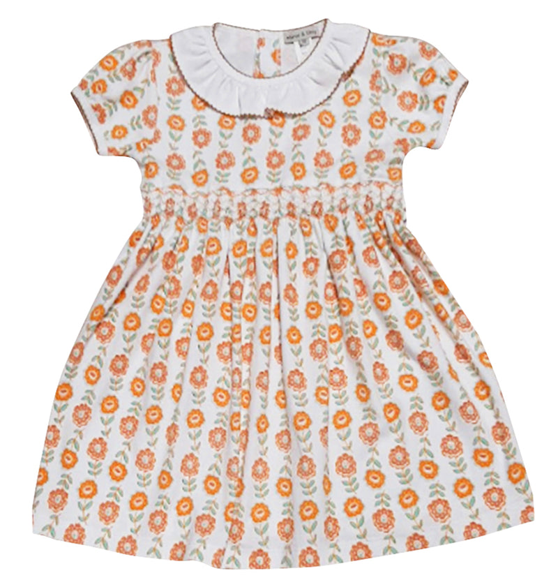 San Remy Pima cotton Knit  hand smocked girls Dress - Little Threads Inc. Children's Clothing