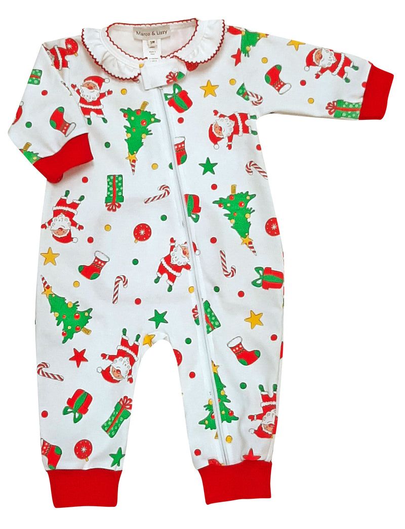 Baby Girl's Christmas PJs with zipper - Little Threads Inc. Children's Clothing
