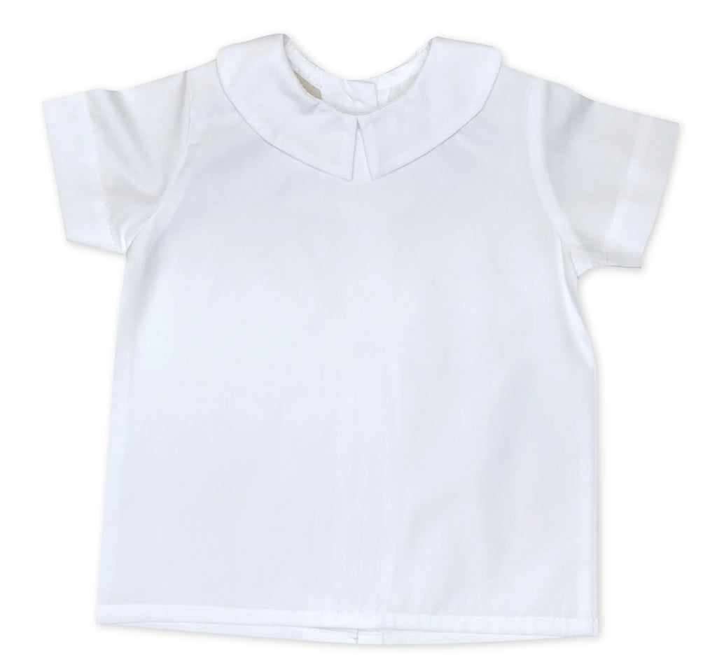 White basic cotton Short  sleeve Boy's shirt - Little Threads Inc. Children's Clothing
