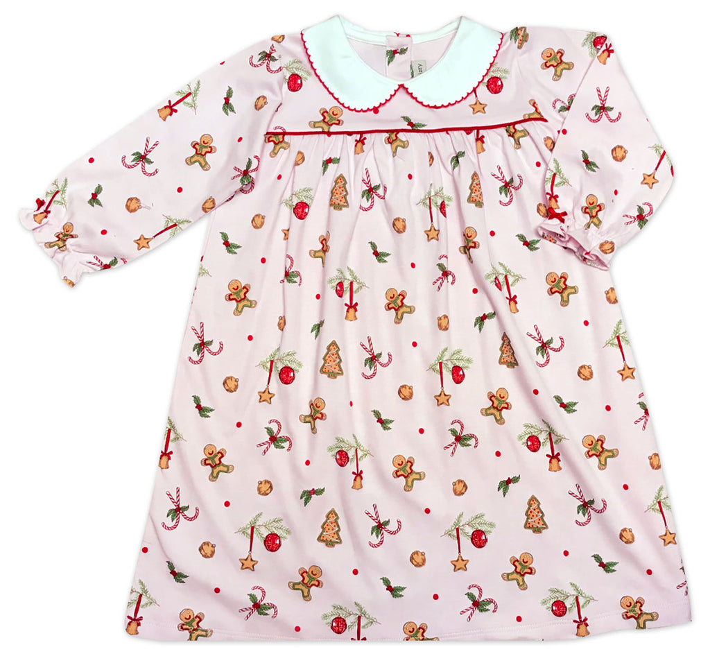 Christmas Gingerbread Pima cotton Girl dress - Little Threads Inc. Children's Clothing
