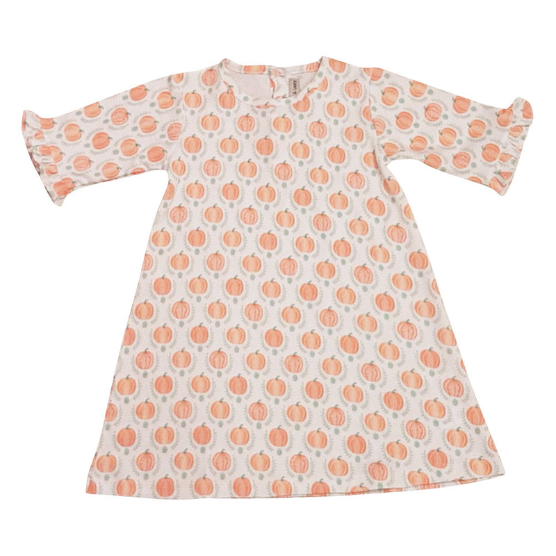 Pima Cotton Knit Pumpkin A Line  Girl's Dress - Little Threads Inc. Children's Clothing