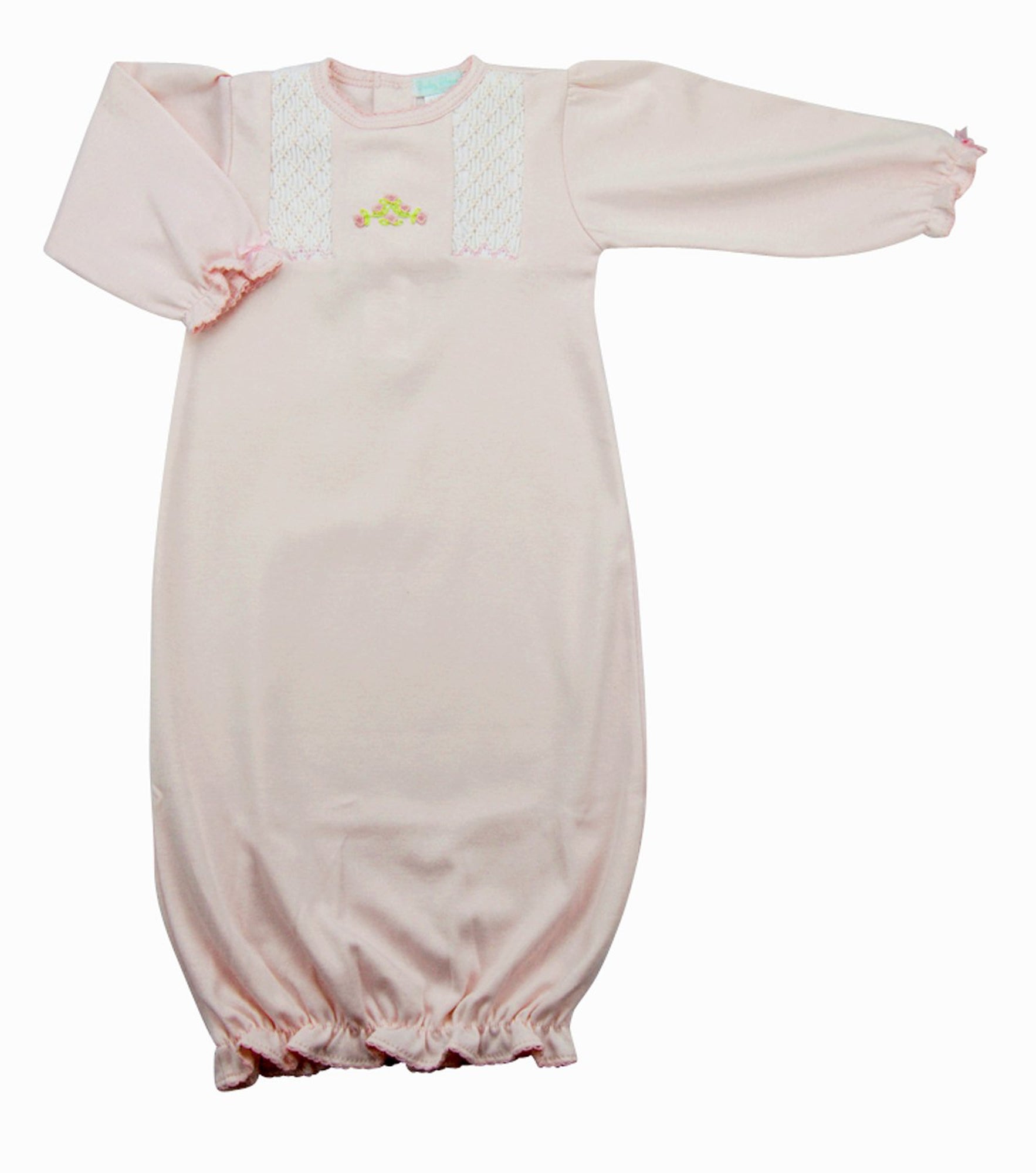 Hand Smocked Pima Cotton Baby Girl's Daygown - Little Threads Inc. Children's Clothing