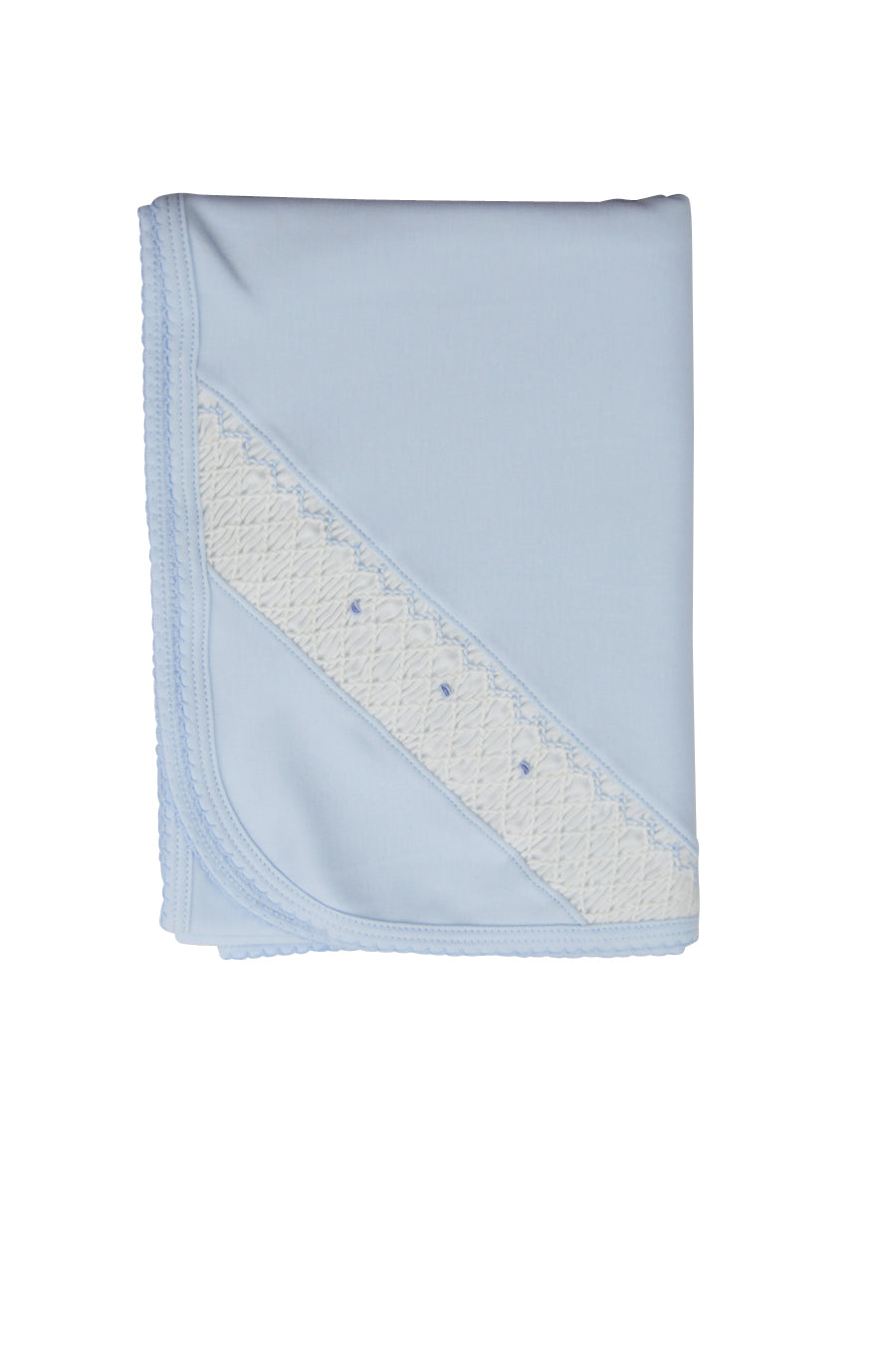 Baby Boy's Blue Argyle Hand Smocked Blanket - Little Threads Inc. Children's Clothing