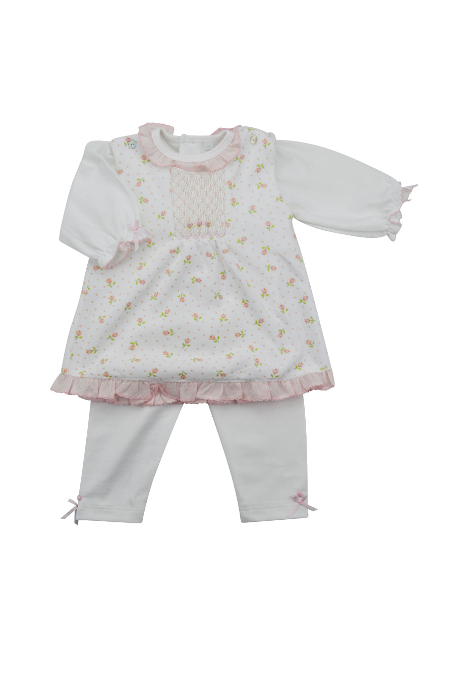 Baby Girl's Smocked Floral Print Jumper Set - Little Threads Inc. Children's Clothing