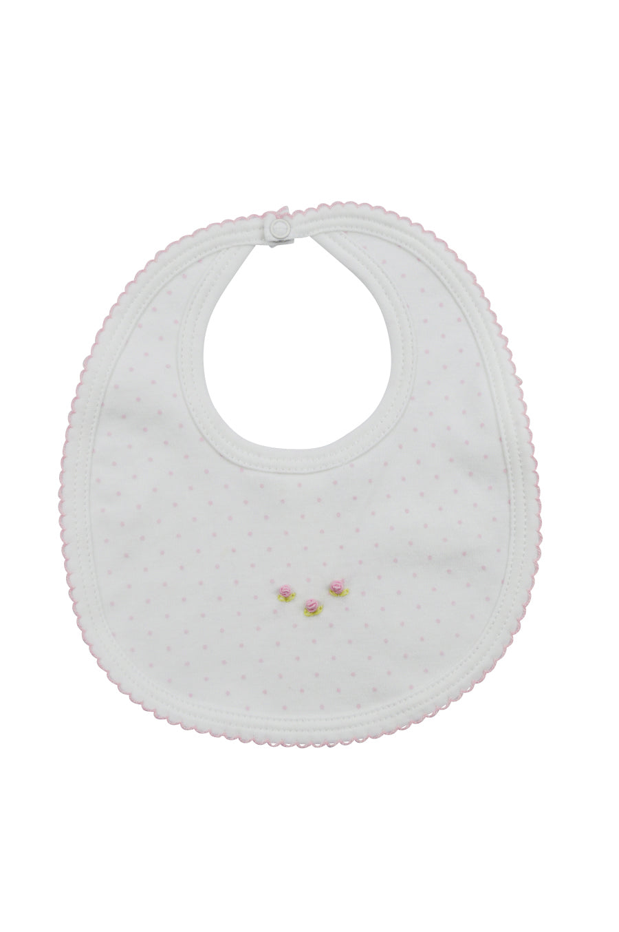 Polka Dot Rose Girl's Bib - Little Threads Inc. Children's Clothing