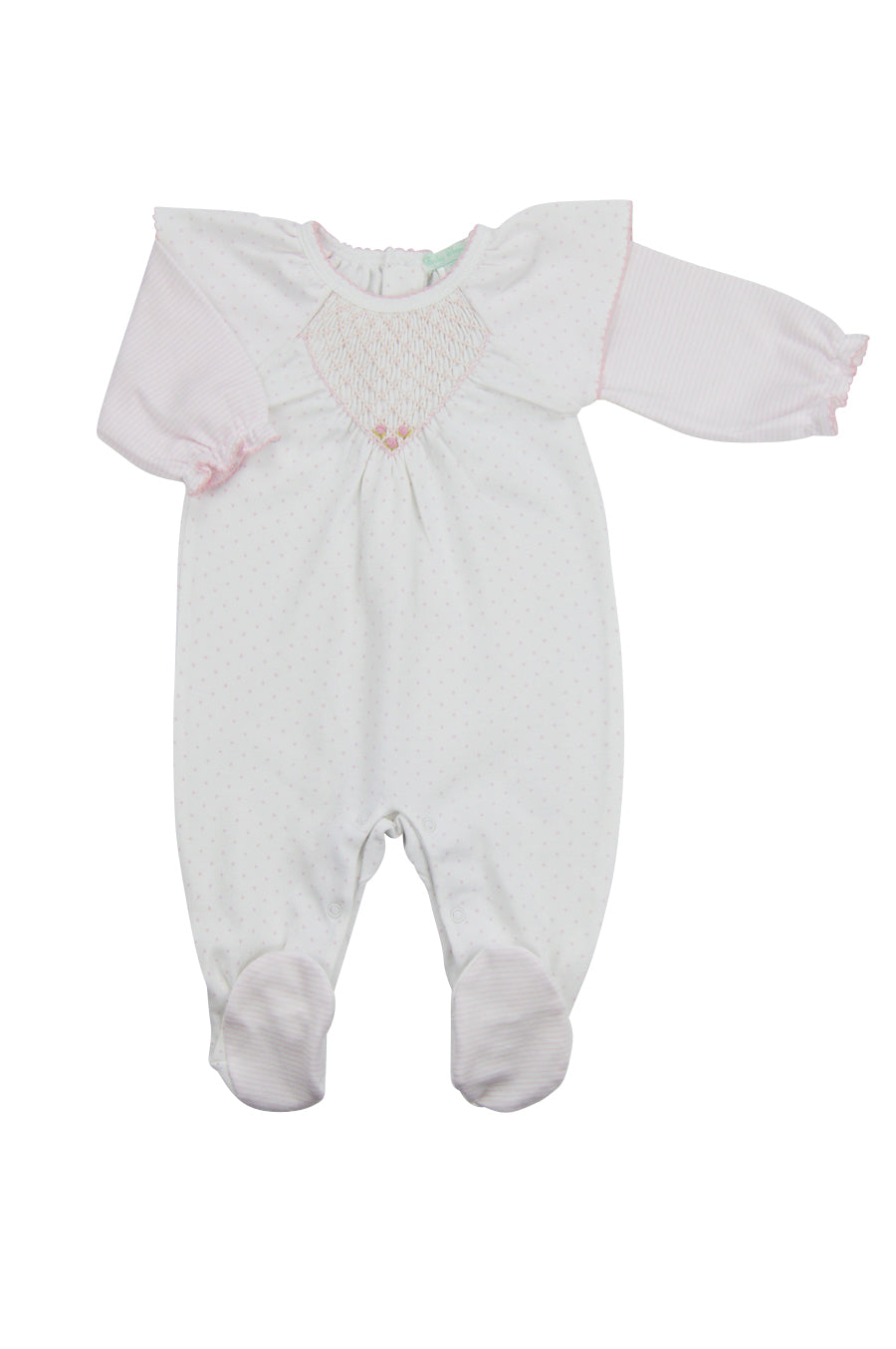 Baby Girl's Polka Dot and Stripe Footie - Little Threads Inc. Children's Clothing