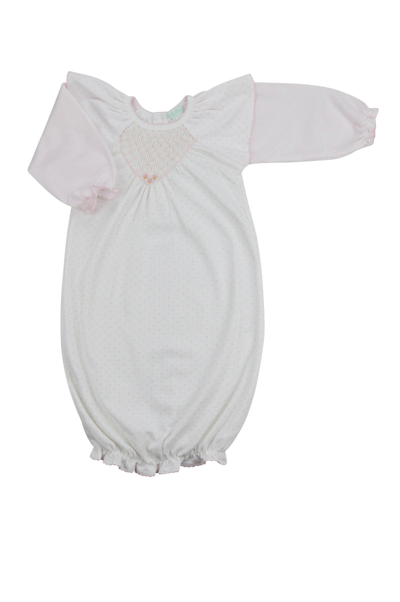 Baby Girl's Smocked Pink Dots Daygown - Little Threads Inc. Children's Clothing