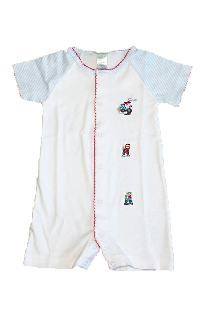 Santa Train Boy's Romper - Little Threads Inc. Children's Clothing