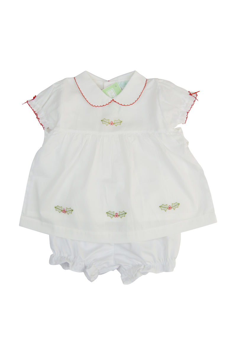 Christmas Hollies  Baby Girls Dress Set - Little Threads Inc. Children's Clothing