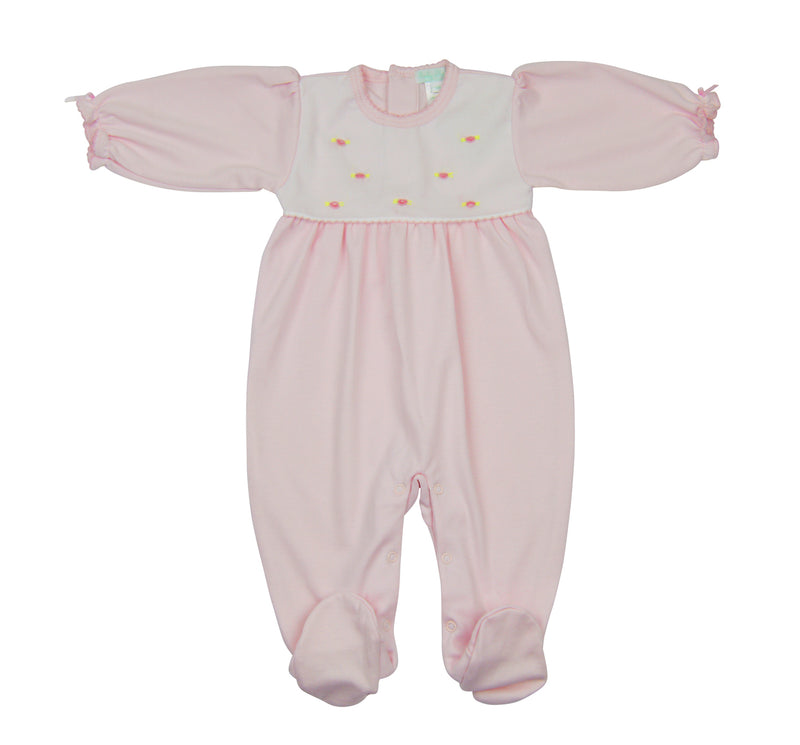 Pink dots Pima cotton Baby Footie - Little Threads Inc. Children's Clothing