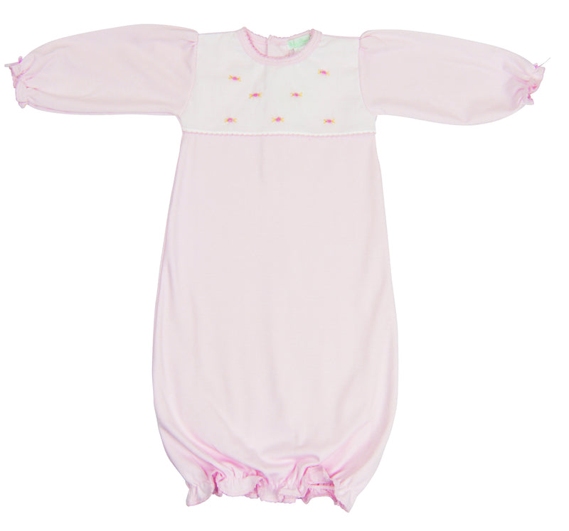 Pink dots Pima cotton Baby Daygown - Little Threads Inc. Children's Clothing