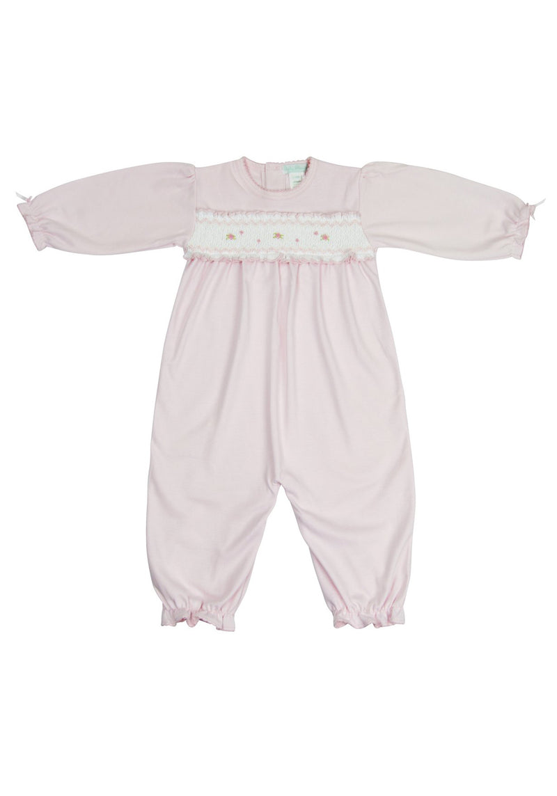 Baby Girl Pink Hand Smocked Rosebuds Converter - Little Threads Inc. Children's Clothing