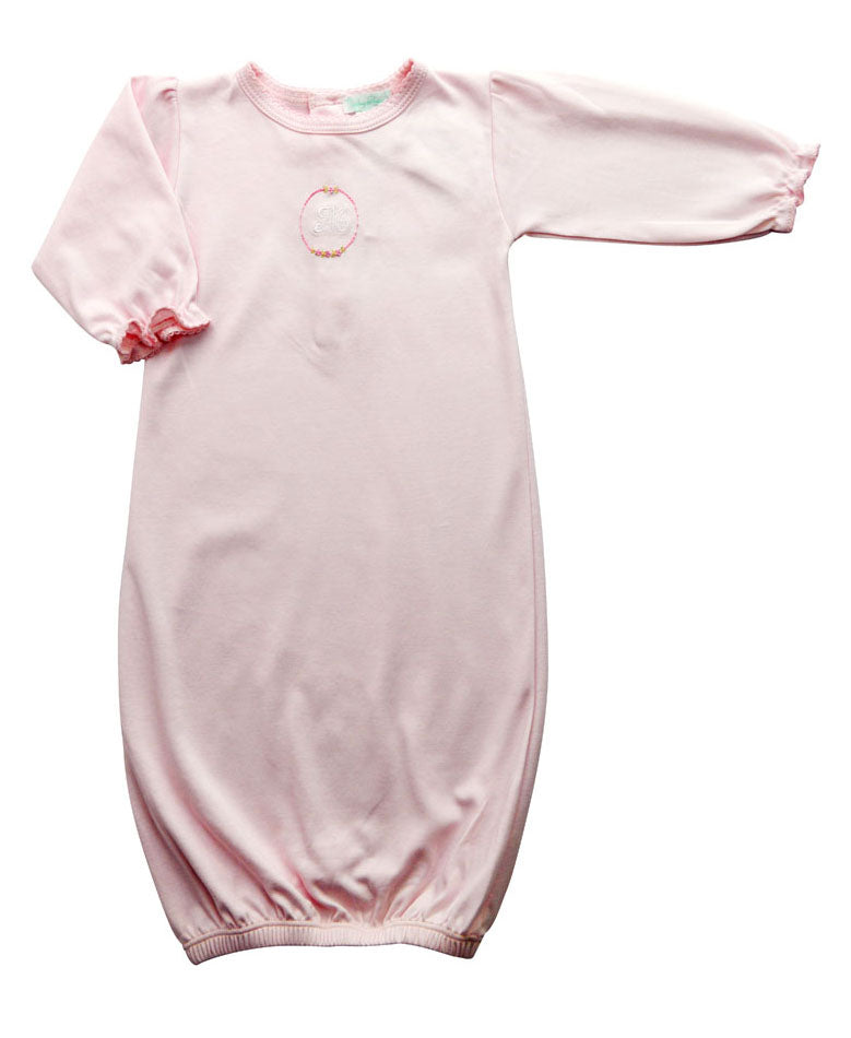 Baby Girl's Pink Rose Vine Monogram Daygown - Little Threads Inc. Children's Clothing