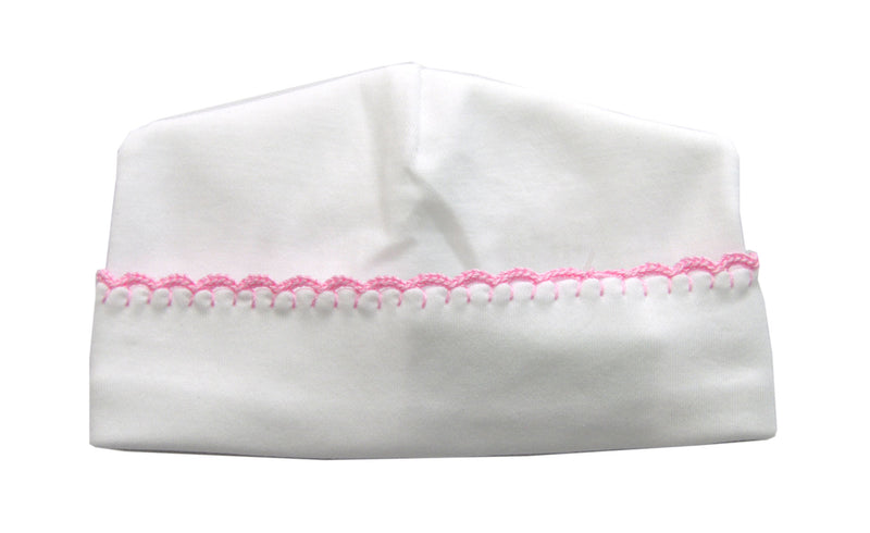 Baby Girl's Pink Crochet Trim Hat - Little Threads Inc. Children's Clothing
