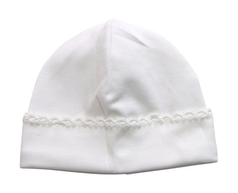 Baby White Crochet Trim Hat - Little Threads Inc. Children's Clothing