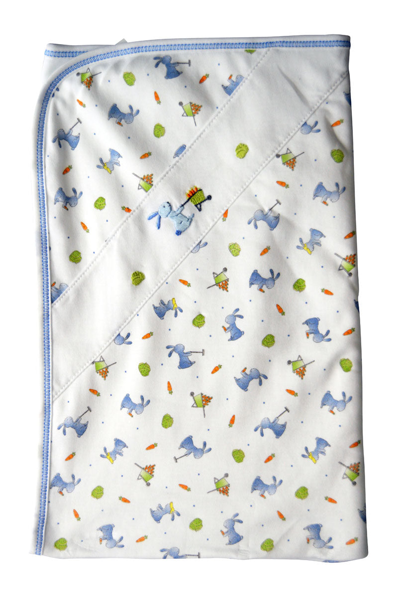 Baby Boy's Bunny Garden Blanket - Little Threads Inc. Children's Clothing