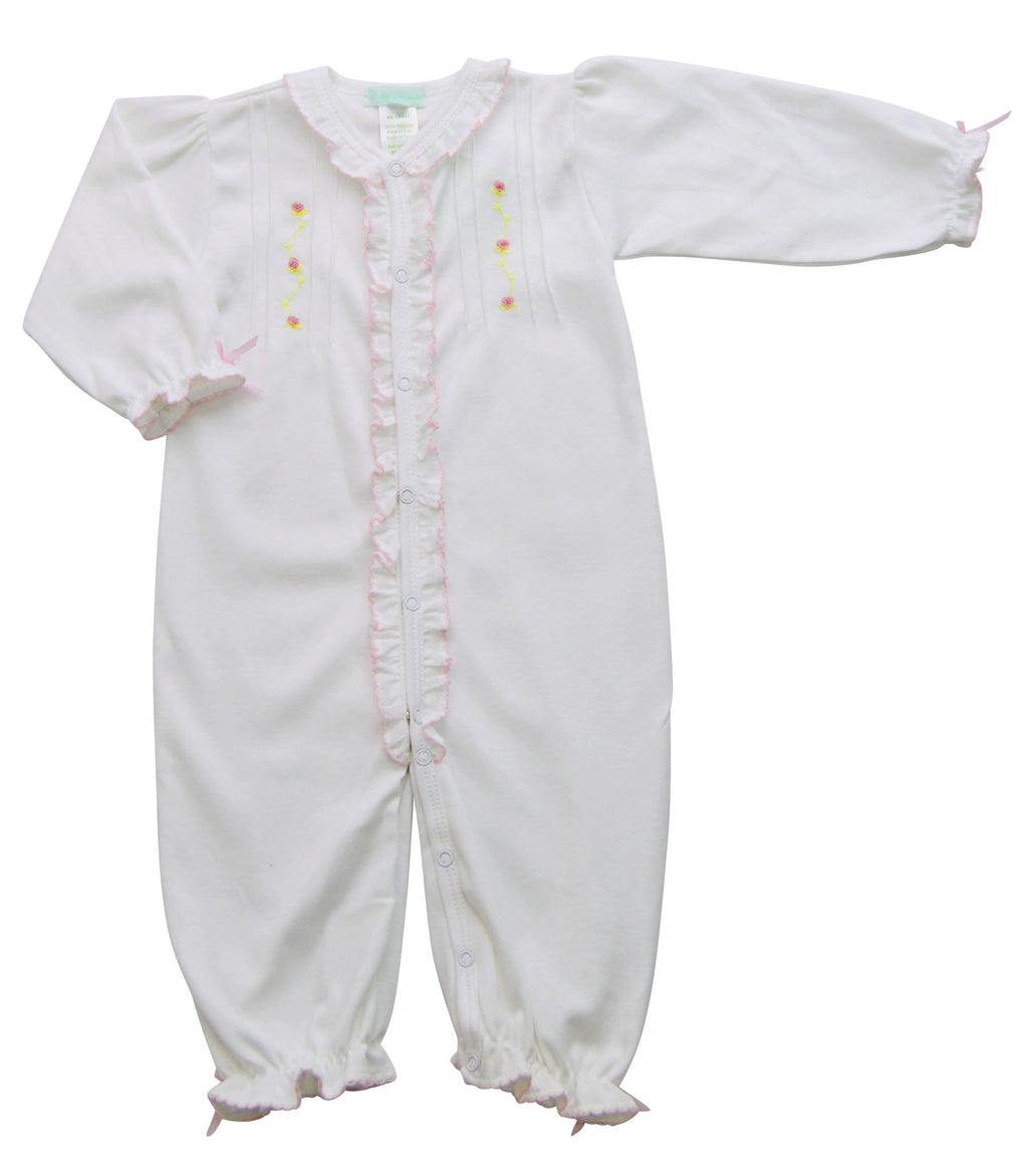 Baby Girl's White Pink Flowers Converter - Little Threads Inc. Children's Clothing
