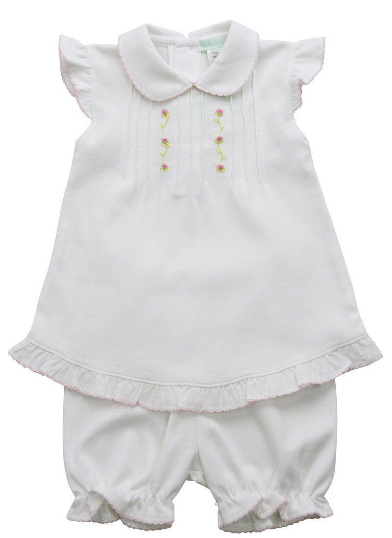 Baby Girl's White Pink Flowers Dress Set - Little Threads Inc. Children's Clothing