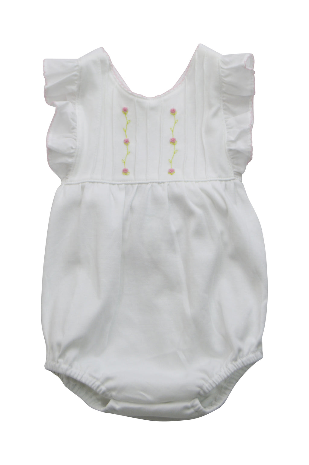Baby Girl's White Pink Flowers Romper - Little Threads Inc. Children's Clothing