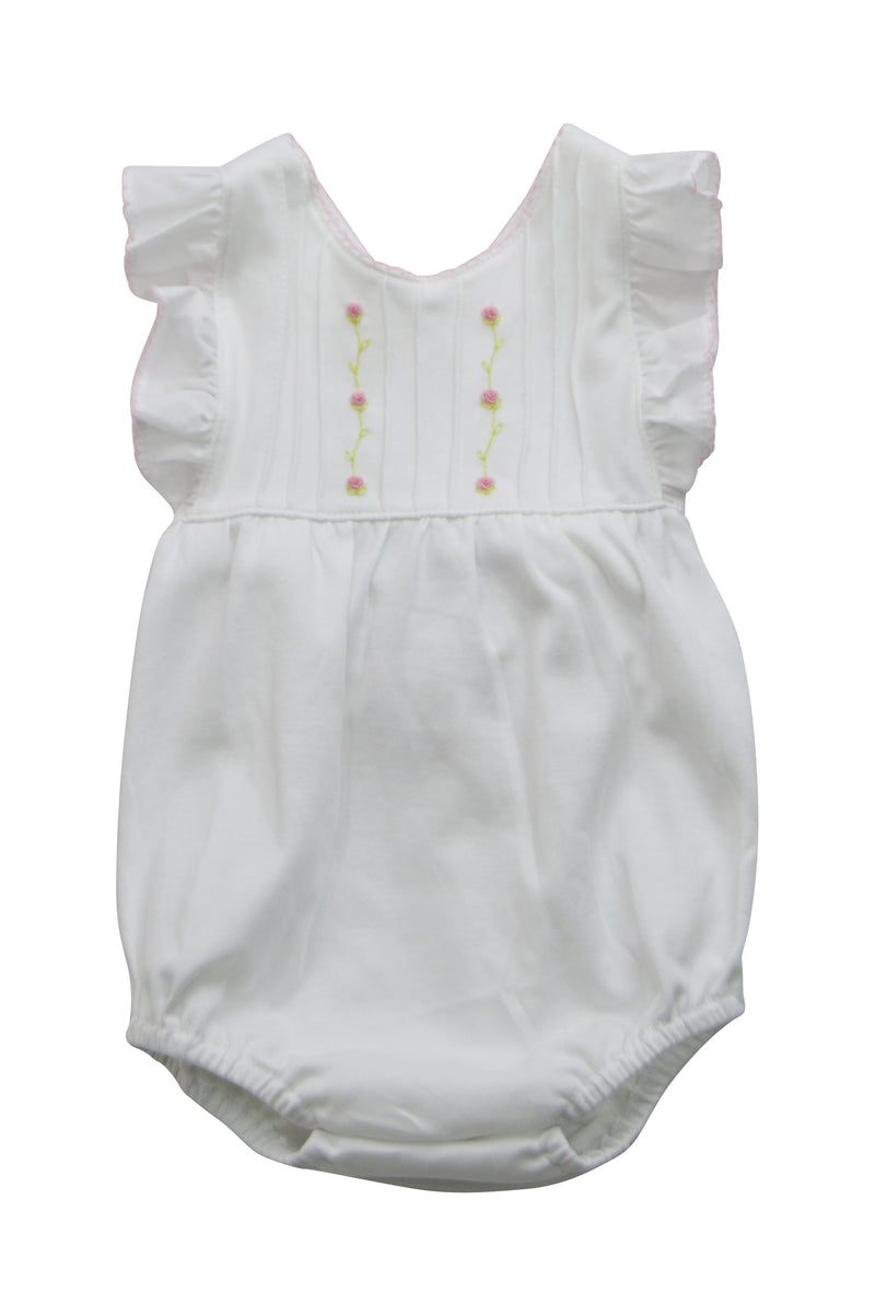 Baby Girl's White Pink Flowers Romper - Little Threads Inc. Children's Clothing