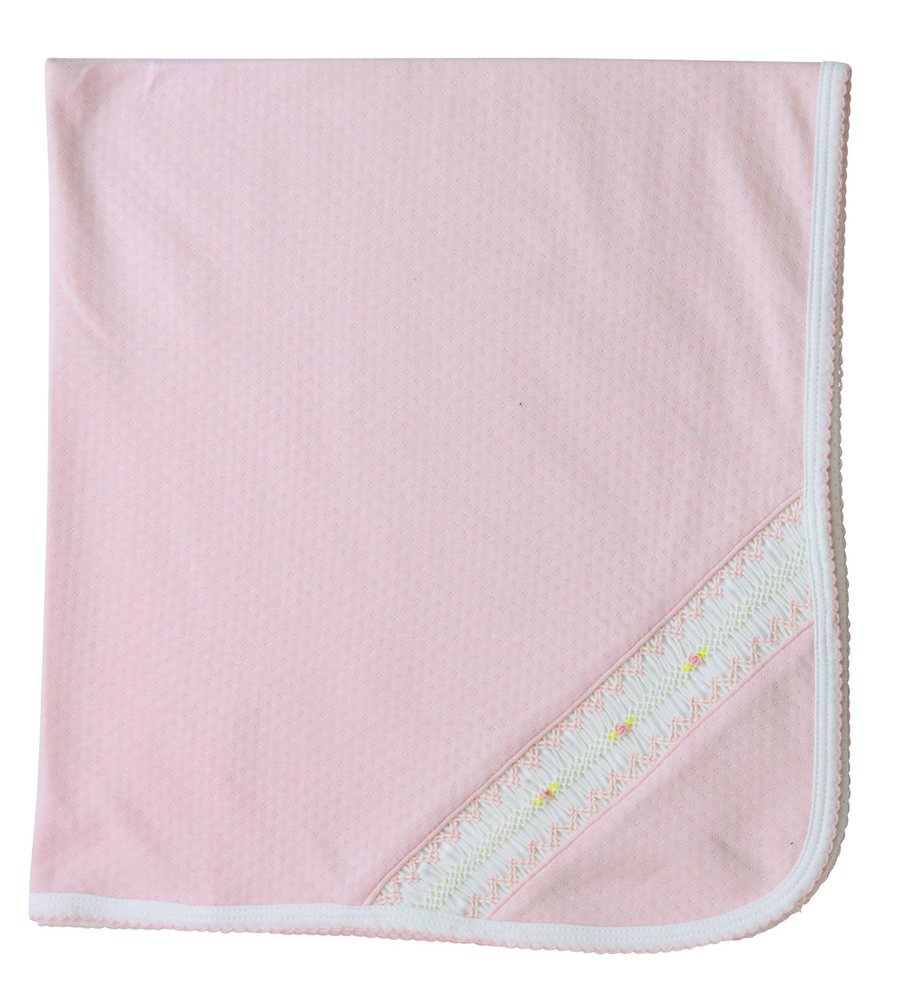 Baby Girl's Pink Jacquard Blanket - Little Threads Inc. Children's Clothing