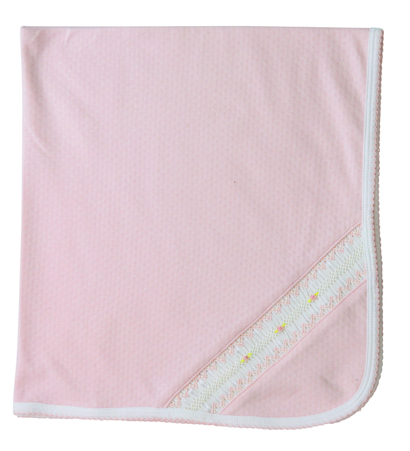 Baby Girl's Pink Jacquard Blanket - Little Threads Inc. Children's Clothing